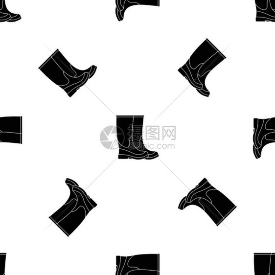 靴子无缝黑色图案矢量设计元素图片