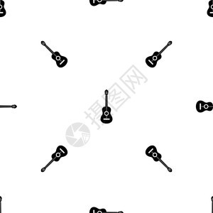 古典吉他无缝黑色矢量设计元素图片