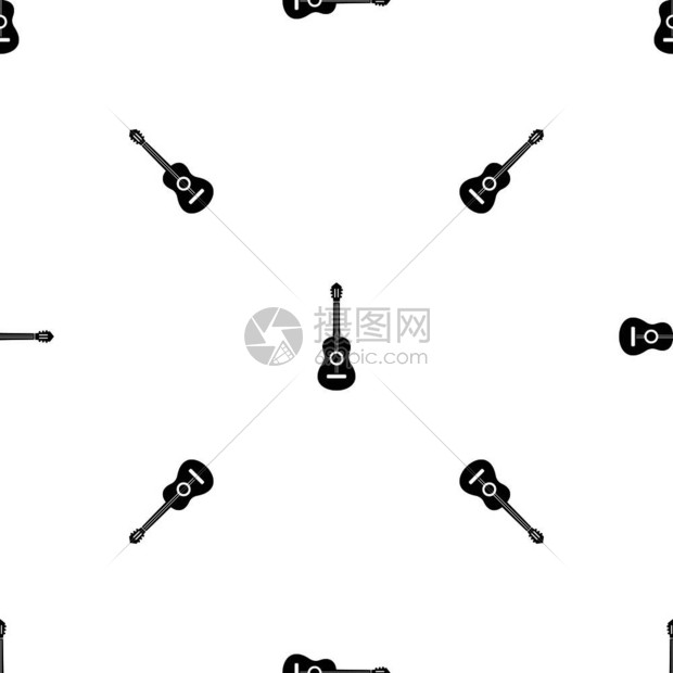 古典吉他无缝黑色矢量设计元素图片