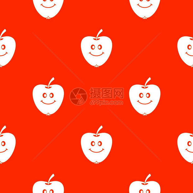微笑的苹果无缝红色矢量设计元素图片