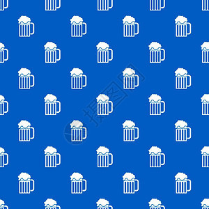 啤酒杯缝蓝色矢量设计元素图片