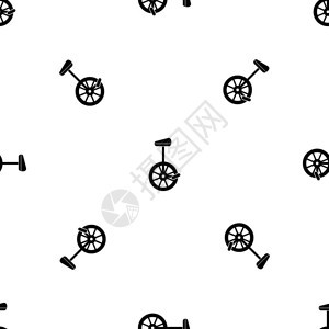 马戏团独轮车无缝黑色图案矢量设计元素图片