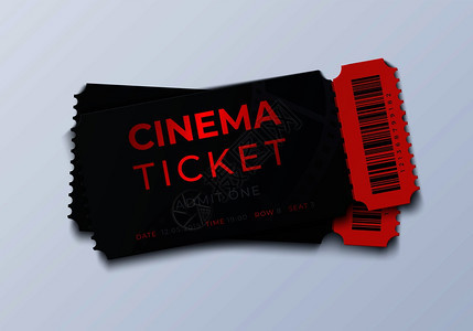 电影票样板现实的电影院入场券模型3d节和表演优惠券矢量老化插图戏剧反向票矢量图片