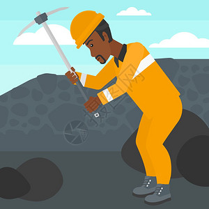 在煤矿挖煤的非裔矿工图片