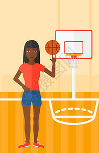 非洲裔美国人篮球场矢量背景图背景图片