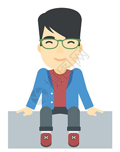 坐着的卡通设计图片