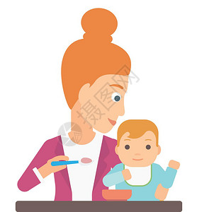 小孩在吃饭插画