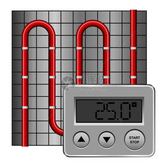 数字加热器模型矢量图图片