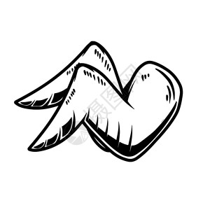 元素白背景上的鸡翅徽标签志海报贺卡横幅传单的设计元素矢量图示插画