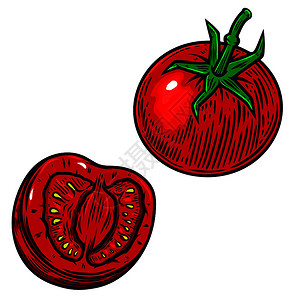 复古樱桃西红柿设计元素图片