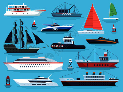 船舶游艇战舰大型艇和快大型船背景图片