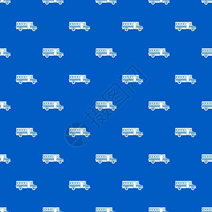 校车模式以蓝色颜无缝重复图片