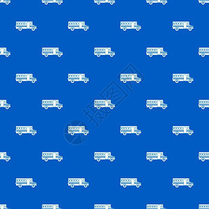 校车模式以蓝色颜无缝重复图片