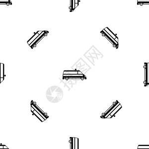 黑色救护汽车型重复几何图示图片