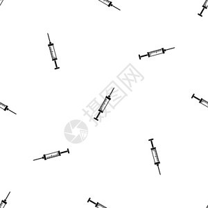 注射器无缝黑色图案矢量设计元素图片