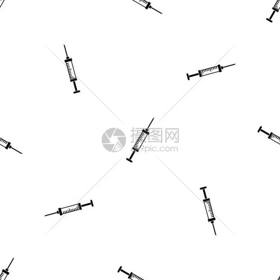 注射器无缝黑色图案矢量设计元素图片