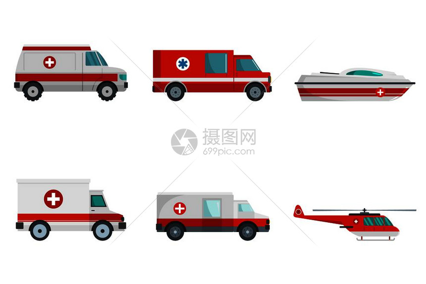 3台救护车运输概念固定显示图片