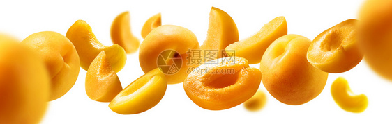 浮在白背景上的杏子图片