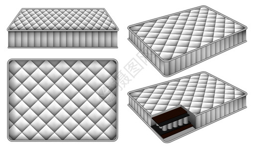现实地展示了4个床垫的模型供网路使用的4个床垫模型模型现实的风格背景图片