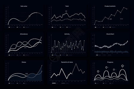 图表数学坐标增长商业信息表数据研究统计或表可视化条形矢量图集数据表学坐标增长和商业信息矢量集图片