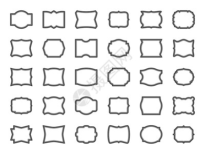 装饰框架设置装饰形状线边框空白反向标签徽章证书贴纸用于或nate装饰剪贴纸标签矢量设计装饰标签设计图片