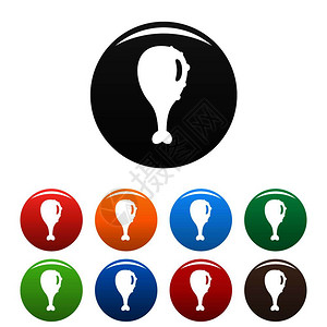 人让鸡大腿图标的简单示例插画