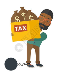 商人偷税漏税被戴上脚镣卡通矢量人物图片