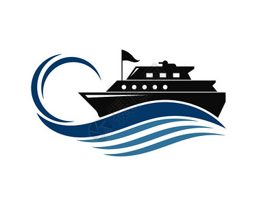 海军上校游船标模板矢量图示设计插画