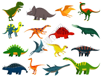 可爱的彩色小恐龙图片素材