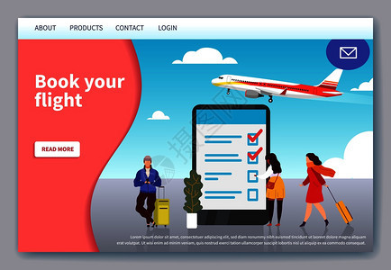 矢量网站预订和购买机票的移动应用程序图片
