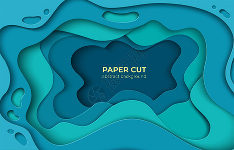 3d水波形状抽象折纸海洋矢量背景图片