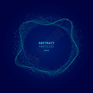 深背景技术概念粒子阵列抽象蓝圆形数字爆炸未来矢量背景图片