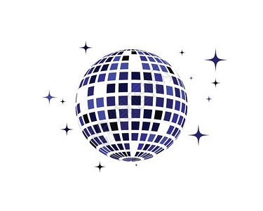 隔断玻璃disco舞球矢量图标插设计模板插画