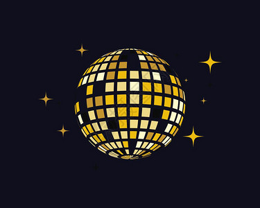 背景舞disco舞球矢量图标插设计模板插画