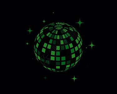 主持人话筒disco舞球矢量图标插设计模板插画