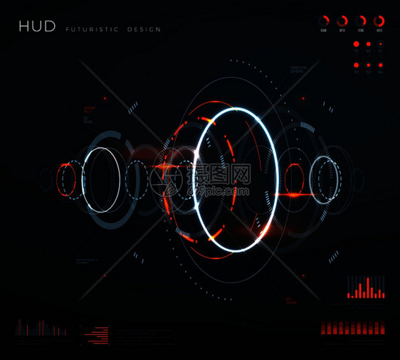 技术数字屏幕配有控制面板图表概念未来矢量信息学虚拟未来图仪表板屏幕数字图图片