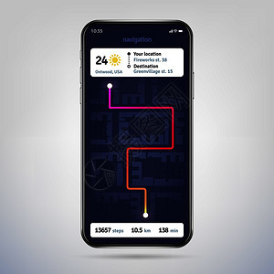 在线导航员应用程序gps电话屏幕导航应用程序矢量eps10移动电话城市导航示例城市导航在线员应用程序10图片