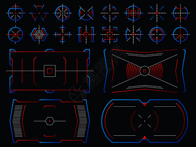 未来高科技虚拟屏幕设计跟踪目标框架矢量的计算机系统休眠板用于跟踪目标框架图片