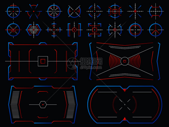 未来高科技虚拟屏幕设计跟踪目标框架矢量的计算机系统休眠板用于跟踪目标框架图片