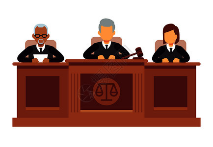 法院法官插画图片
