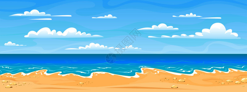 海滨景观夏日阳光沙滩海滩度假背景图片