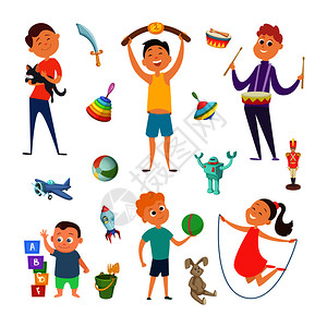 玩游戏卡通插画