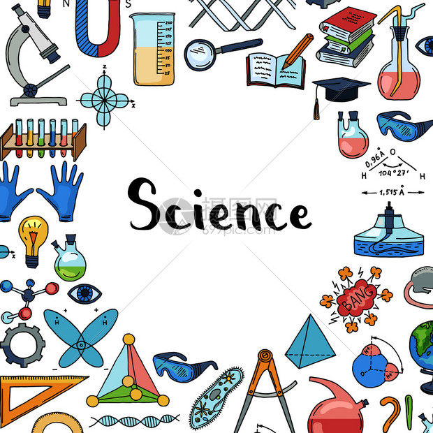科学或化学元素的矢量草图插画图片下载-正版图片302149097-摄图网