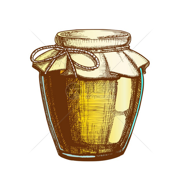 手绘封闭的罐子卡通矢量元素
