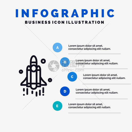 带有5步演示个骤的图表背景技术线路标图片