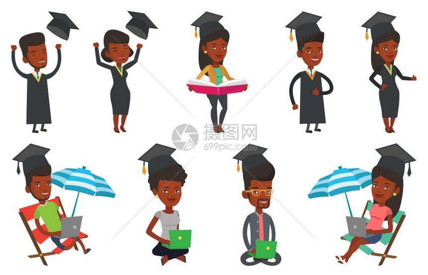 非洲毕业生阅读和在线教育组图图片