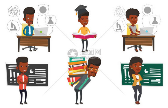 非洲毕业生阅读和在线教育组图图片