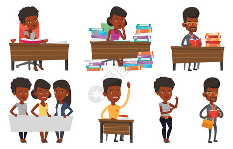 非洲学生阅读和在线教育组图图片