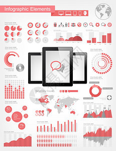 数字平板电脑信息要素显示任何的机会矢量图解eps10图片