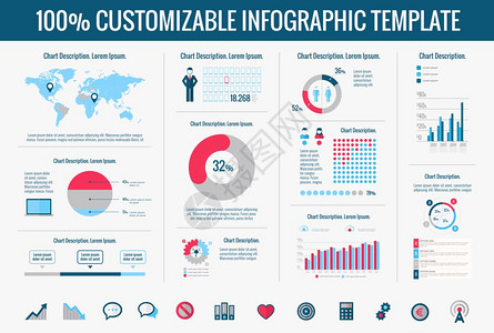 技术infographic模板矢量可定制元素图片